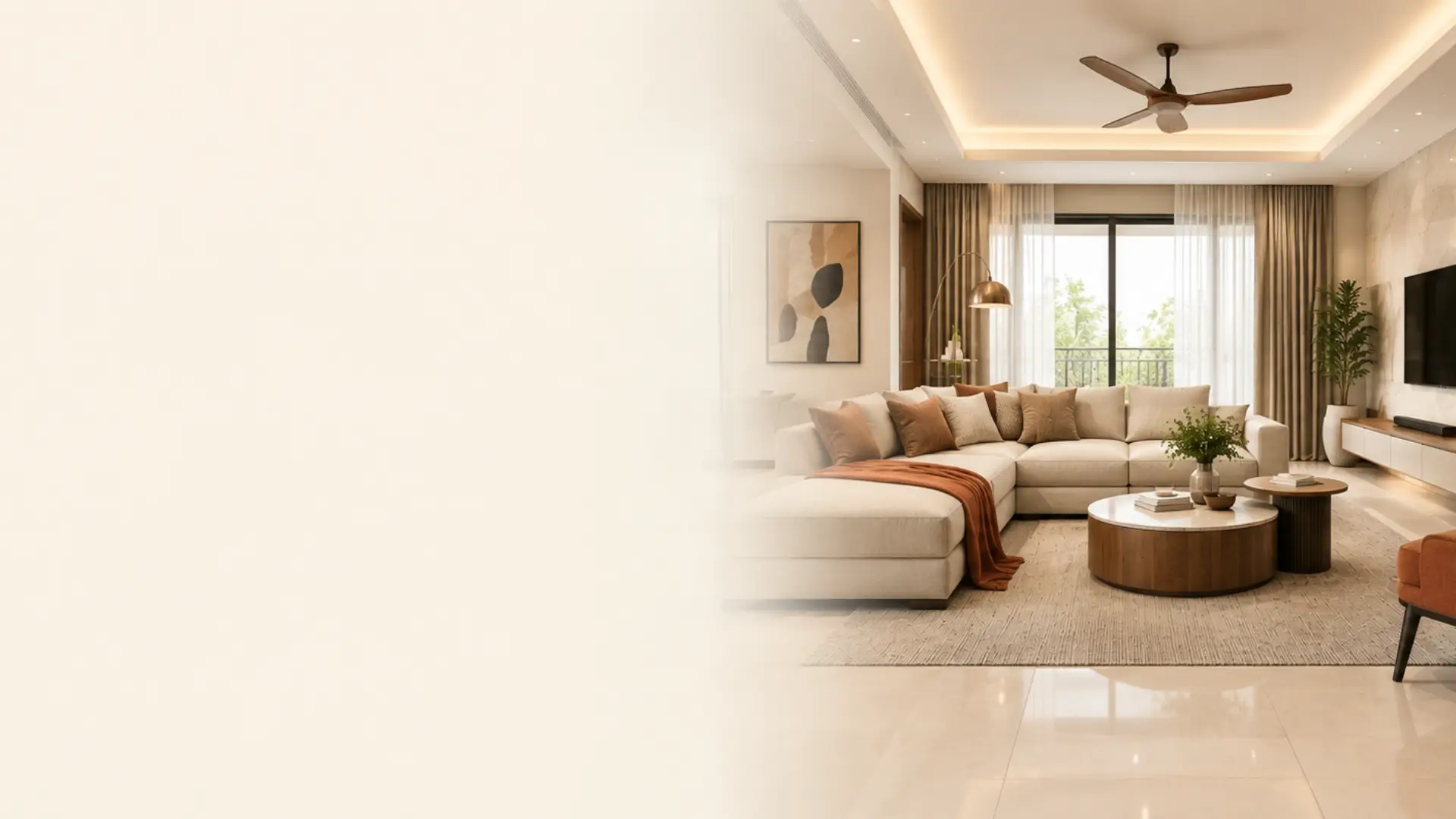 A living room built for<br>how your family gathers. — RICCO Luxury Interiors, Coimbatore